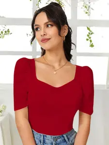 Dream Beauty Fashion Sweetheart Neck Puff Sleeve Top