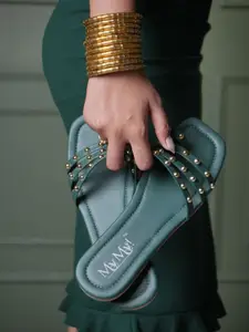 MyMy footwear Leather Block Heel Peep Toes