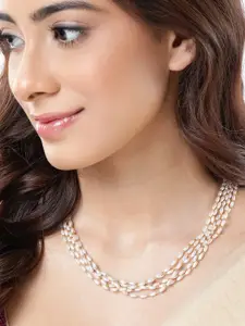 Peora Gold-Plated Beads Layered Necklace