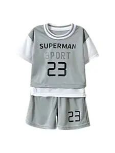 StyleCast x Revolte Boys Printed Round Neck T-Shirt With Shorts