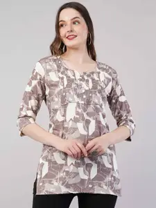 JIDI FASHION Women Abstract Printed Pure Cotton Kurti