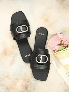 Styli Women Open Toe Cushioned Flats