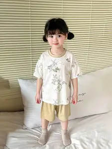 StyleCast x Revolte Girls Printed Round Neck T-Shirt With Shorts