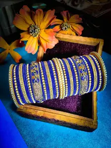 RIJOLI RIJOLI Set Of 42 Gold-Plated Stone Studded & Beaded Bangles