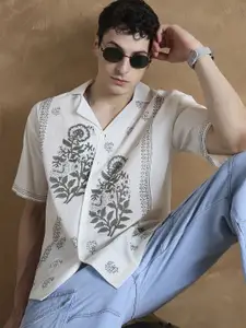 DENNISON Block Printed Oversized Casual Shirt