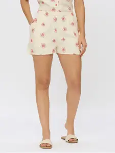 AMMARZO Women Printed Mid-Rise Lounge Shorts