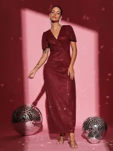 all about you Women  Embellished Net Maxi Dress