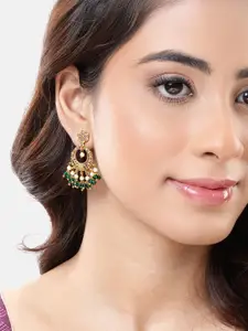 Peora Gold-Plated Artificial Stones Contemporary Chandbalis