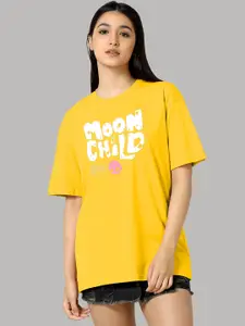 TQH Women Graphic Printed Round Neck Cotton Oversized T-shirt