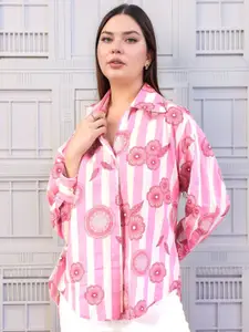 CORSICA Women Comfort Floral Striped Casual Shirt