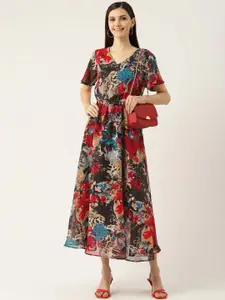 DressBerry Women Abstract Print  A-Line Maxi Dress