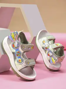 KATS Girls Printed Velcro Sandals