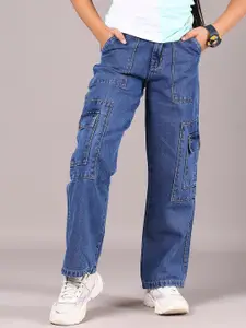 V-Mart Girls Cotton Regular Fit Mid-Rise Light Fade Jeans