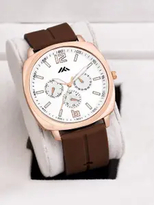 ON TIME OCTUS Men Brass Textured Dial & Straps Reset Time Analogue Watch MT-57