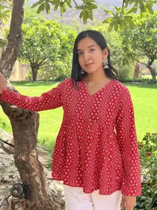 PINGAKSH Summer Floral Women Floral Printed Peplum Top