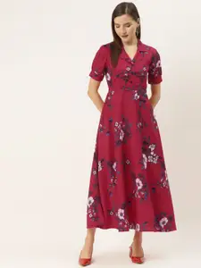 DressBerry Women Floral Print A-Line Maxi Dress