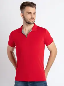 Status Quo Men Polo Collar Pockets Slim Fit T-shirt