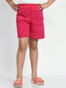 BAESD Girls Floral Printed Regular Fit Mid Rise Regular Shorts