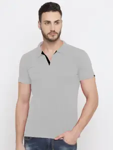 Status Quo Men Polo Collar Pockets Slim Fit T-shirt