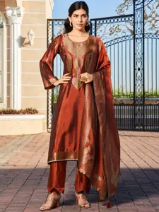 Stylee LIFESTYLE Embellished Pure Silk Unstitched Dress Material