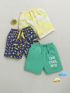 BUMZEE Boys Pack Of 3 Printed Cotton Shorts