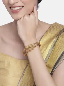 Anouk Set Of 2 Gold-Plated Antique Design Kada Bangles