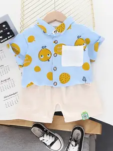 StyleCast x Revolte Boys Printed Shirt with Shorts