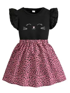 StyleCast x Revolte Girls Printed Round Neck Top With Skirt