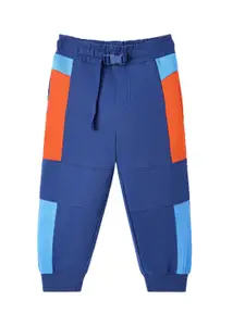 Honeyhap Infant Boys Colourblocked Pure Cotton Mid Rise Joggers