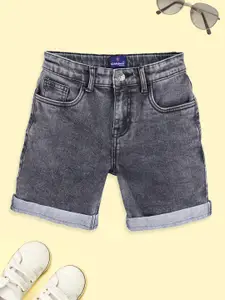 KiddoPanti Boys  Knee Length Denim Roll-Up Shorts
