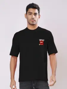 TQH Men Typography Printed Oversized Longline T-shirt