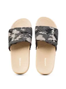 Hoppa Men Printed Sliders