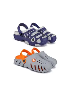 BERSACHE Boys Pack Of 2 Colourblocked Clogs Flip Flops