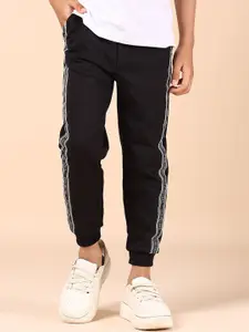 V-Mart Boys Striped & Printed Cotton Loop Knit Joggers