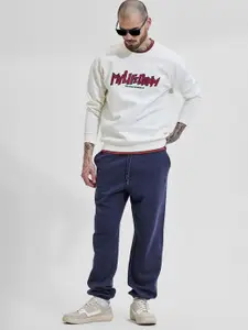 Snitch Men Typography Printed Snitch Off-White Sweatshirts