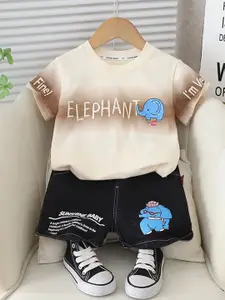 StyleCast x Revolte Boys Printed T-shirt with Shorts