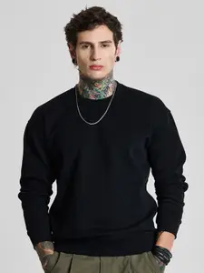 Snitch Men Black Round Neck Sweatshirts