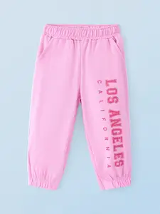 Honeyhap Boys Printed Pure Cotton Mid-Rise Joggers