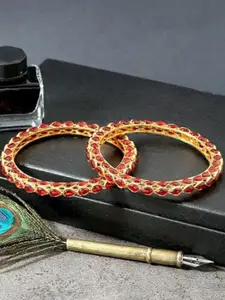 Anouk Set Of 2 Gold-Plated Stone Studded Bangles