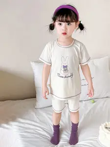 StyleCast x Revolte Girls Pure Cotton Printed T-shirt With Shorts