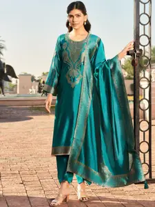 Stylee LIFESTYLE Embellished Pure Silk Unstitched Dress Material