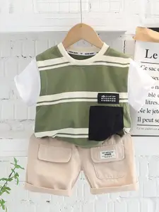 StyleCast x Revolte Boys Printed Pure Cotton T-shirt with Shorts