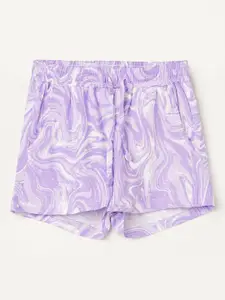 Fame Forever by Lifestyle Girls Abstract Printed Regular Fit Cotton Shorts