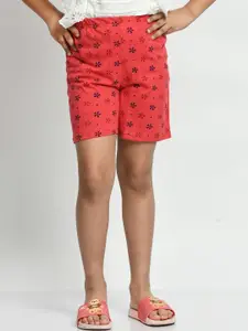 BAESD Girls Floral Printed Regular Fit Mid-Rise Regular Shorts
