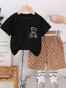 StyleCast x Revolte Boys Printed Pure Cotton T-shirt with Shorts