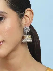 Biba Artificial Beaded Dome Shaped Oxidised Jhumkas