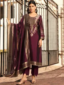 Stylee LIFESTYLE Embellished Pure Silk Unstitched Dress Material