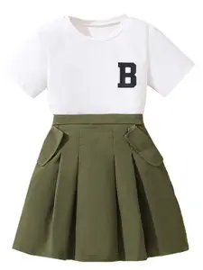 StyleCast x Revolte Girls Scoop Neck T-shirt With Skirt