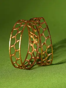 Anouk Set Of 2 Gold-Plated Filigree Design Bangles