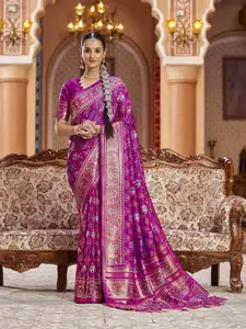 elora Woven Design Printed Zari Patola Saree